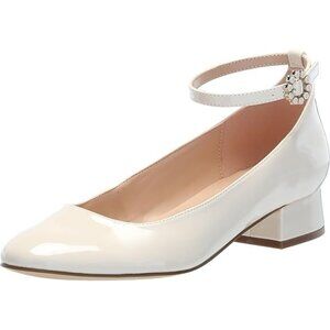 Bandolino Size 11M Pumps Ivory Ankle Strap Block Heel Dress Shoes Elegant Design